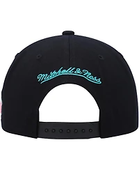 Men's Mitchell & Ness Black San Antonio Spurs Hardwood Classics Mvp Team Script 2.0 Snapback Hat