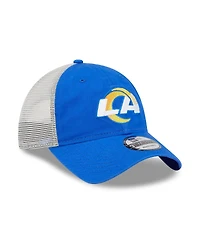 Men's New Era Royal, Natural Los Angeles Rams Loyal 9TWENTY Trucker Snapback Hat