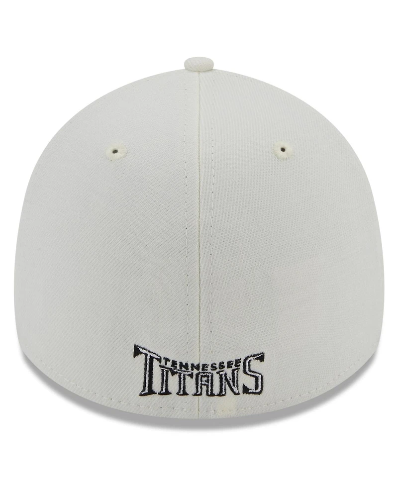 Men's New Era Cream Tennessee Titans Chrome Collection 39THIRTY Flex Hat