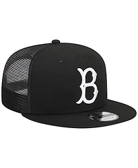 Men's New Era Black Brooklyn Dodgers Cooperstown Collection Trucker 9FIFTY Snapback Hat