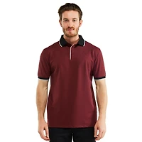 Men's Classic-Fit Cotton-Blend Pique Polo Shirt with Contrast Collar for Big & Tall