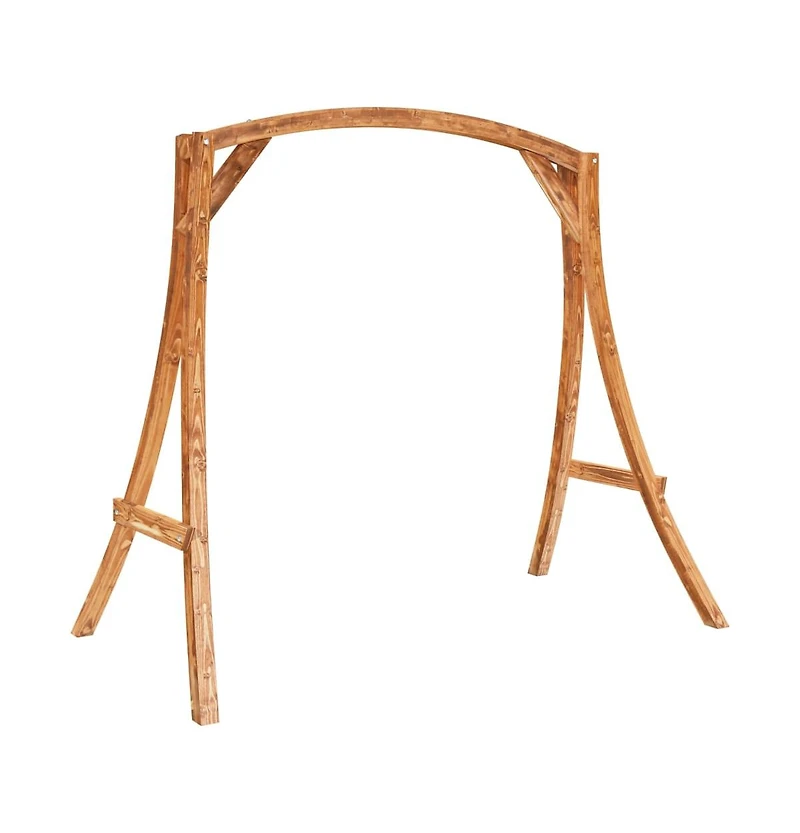 vidaXL Swing Frame Solid Bent Wood with Teak Finish