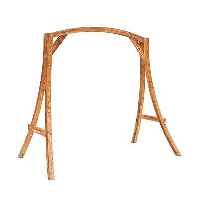 vidaXL Swing Frame Solid Bent Wood with Teak Finish