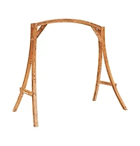 vidaXL Swing Frame Solid Bent Wood with Teak Finish