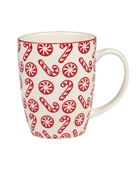 Certified International Peppermint Candy 16 oz Mugs Set of 6, Service for 6