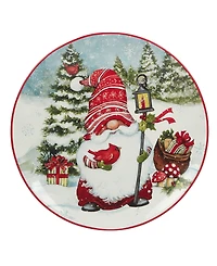 Certified International Christmas Gnomes 11" Dinner Plates Set of 4, Service for 4