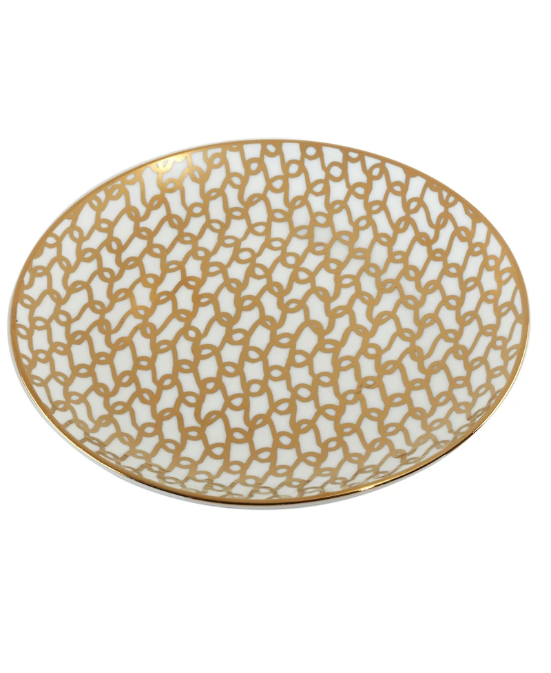 Certified International Mosaic Gold- Silver Tone Canape Plates Set of 6