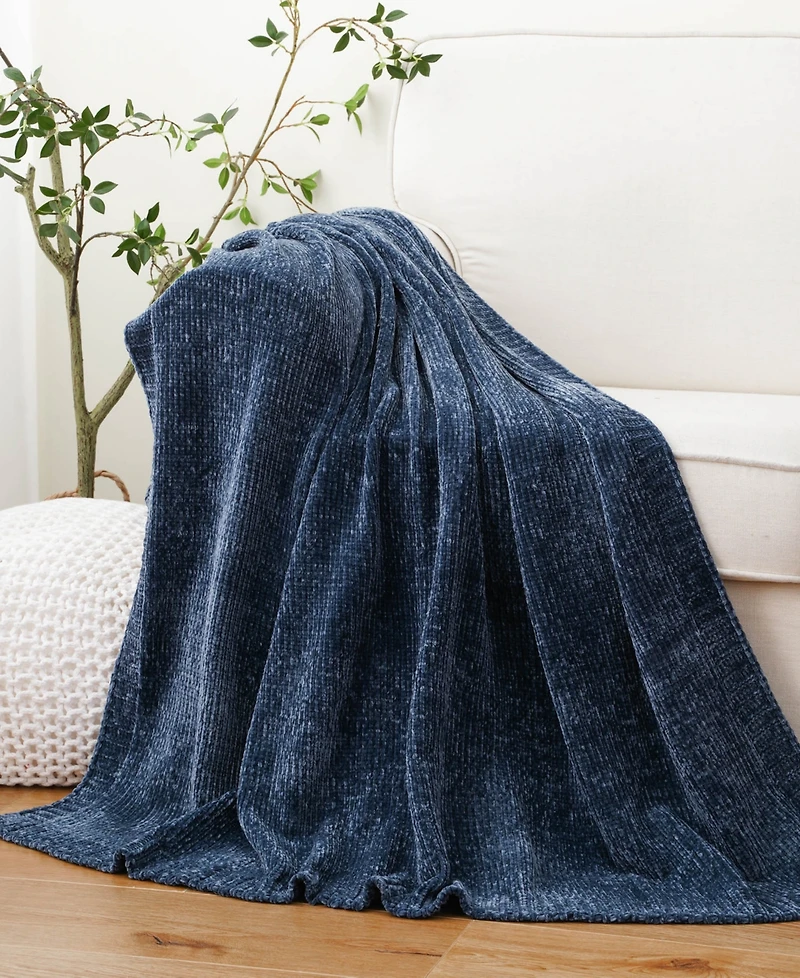 Battilo Lifestyle Solid Woven Micro Chenille Throw, 51" x 67"