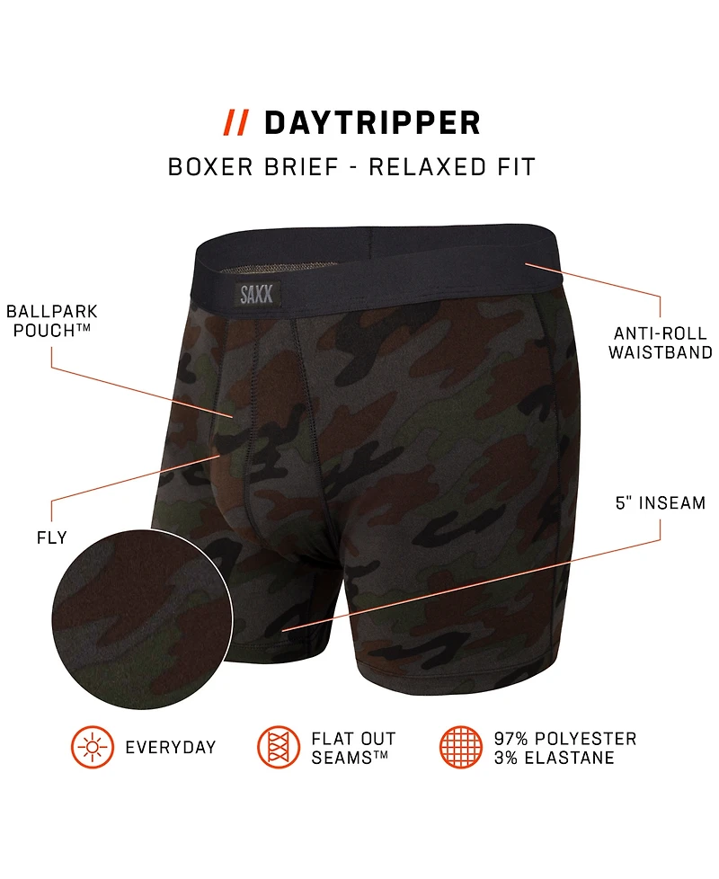 Saxx Men's Daytripper Moisture-Wicking Printed Boxer Briefs