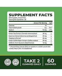 Nobi Nutrition Green Tea Fat Burner Gummies,60ct