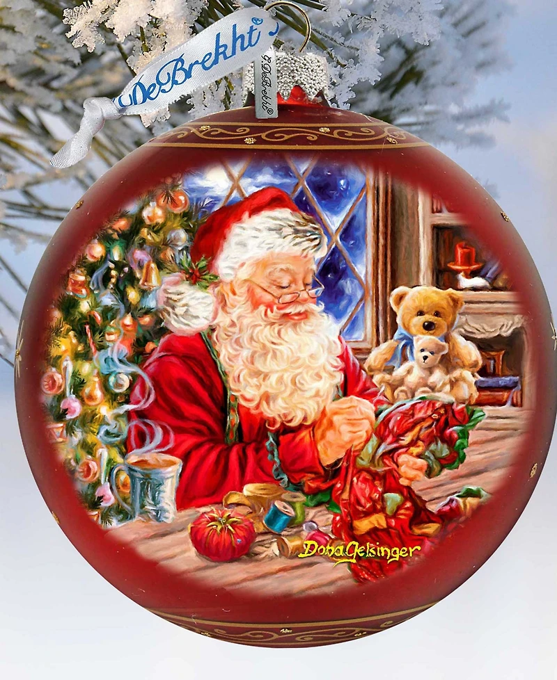 Designocracy Getting Ready for Holidays Santa Lg Glass Holiday Ornaments D. Gelsinger
