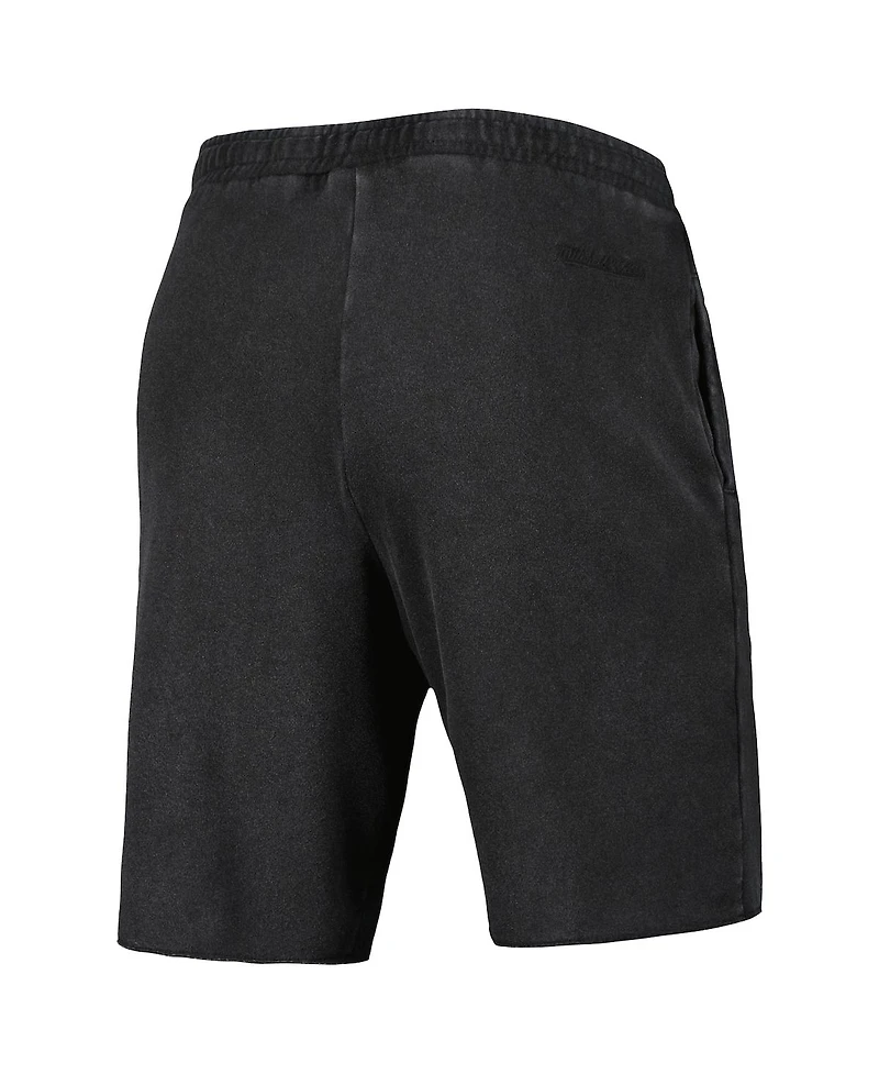 Men's Mitchell & Ness Black Los Angeles Lakers French Terry Tonal Fleece Shorts