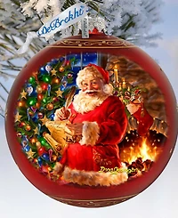 Designocracy Wish List Santa Large Holiday Glass Collectible Ornaments D. Gelsinger
