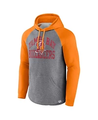 Men's Fanatics Heather Gray Tampa Bay Buccaneers Favorite Arch Raglan Pullover Hoodie
