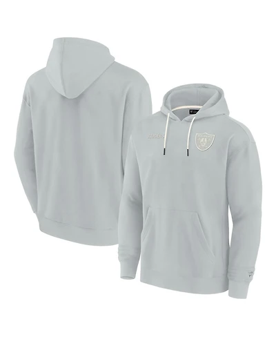 Men's and Women's Fanatics Signature Gray Las Vegas Raiders Super Soft Fleece Pullover Hoodie