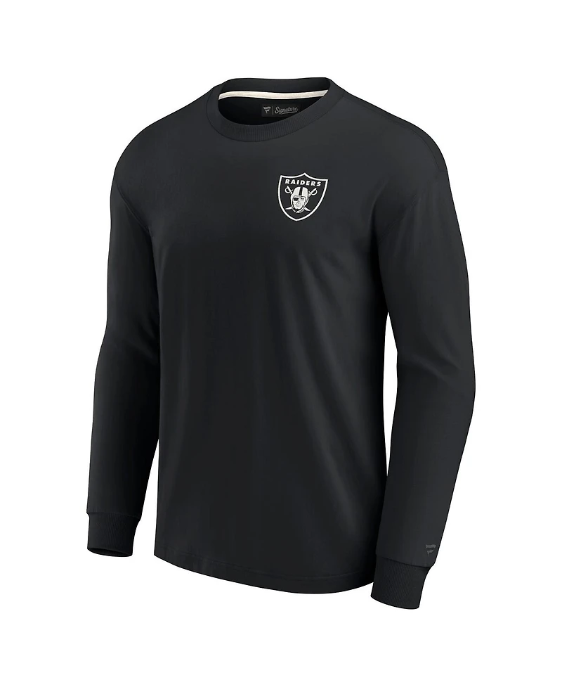 Men's and Women's Fanatics Signature Black Las Vegas Raiders Super Soft Long Sleeve T-shirt