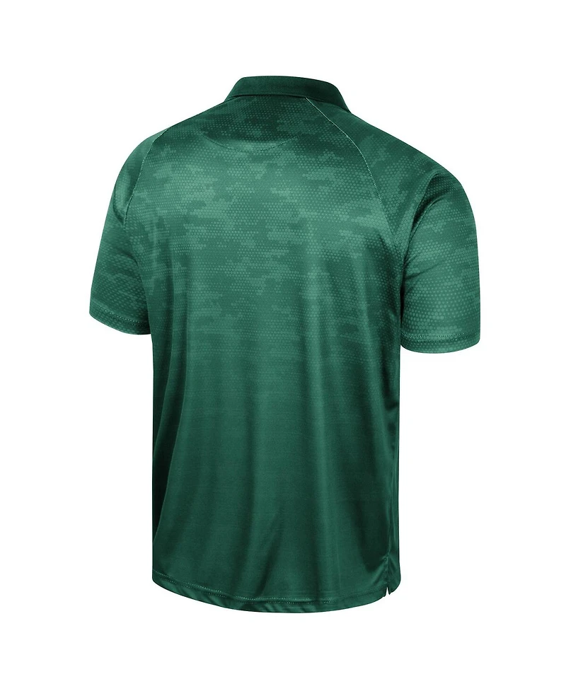 Men's Colosseum Green Baylor Bears Honeycomb Raglan Polo Shirt