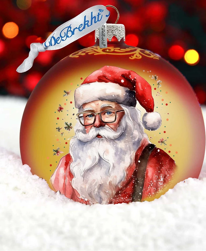 Designocracy Jolly Santa Claus Ball Holiday Mercury Glass Ornaments G. DeBrekht
