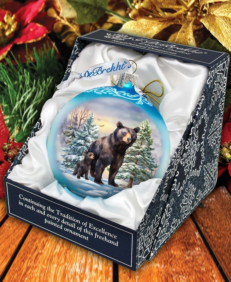 Designocracy A Love for All Seasons - Bears Ball Glass Christmas Ornaments G. DeBrekht