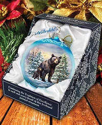 Designocracy A Love for All Seasons - Bears Ball Glass Christmas Ornaments G. DeBrekht