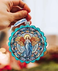 Designocracy Love Harmony Angel Wreath Mercury Glass Christmas Ornaments G. DeBrekht