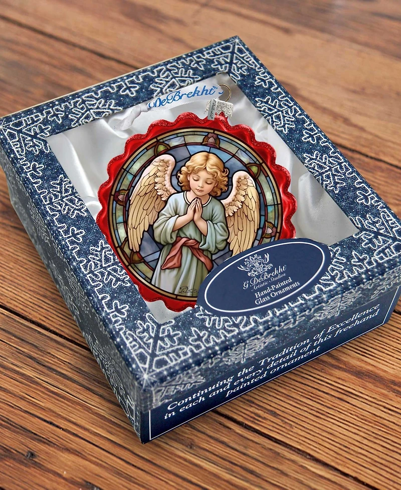 Designocracy Little Angel Wreath Holiday Mercury Glass Ornaments G. DeBrekht