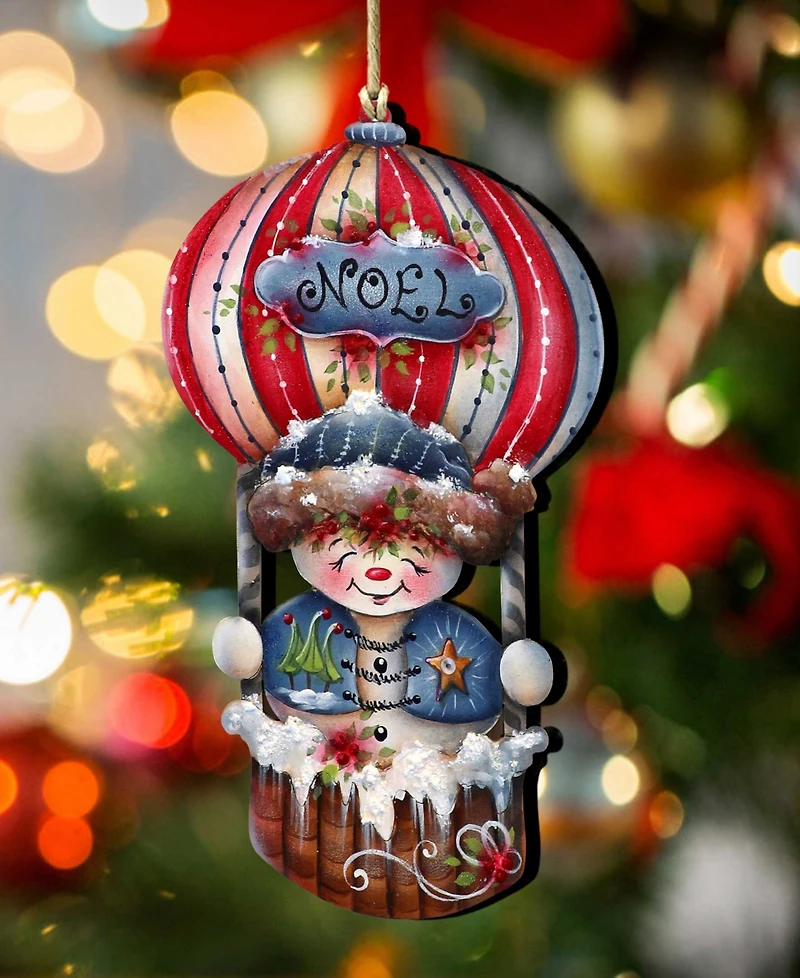 Designocracy Frosty Journey Christmas Wooden Ornaments Holiday Decor J. Mills-Price