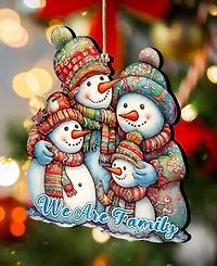 Designocracy Snowmen Family Christmas Wooden Ornaments Holiday Decor G. DeBrekht