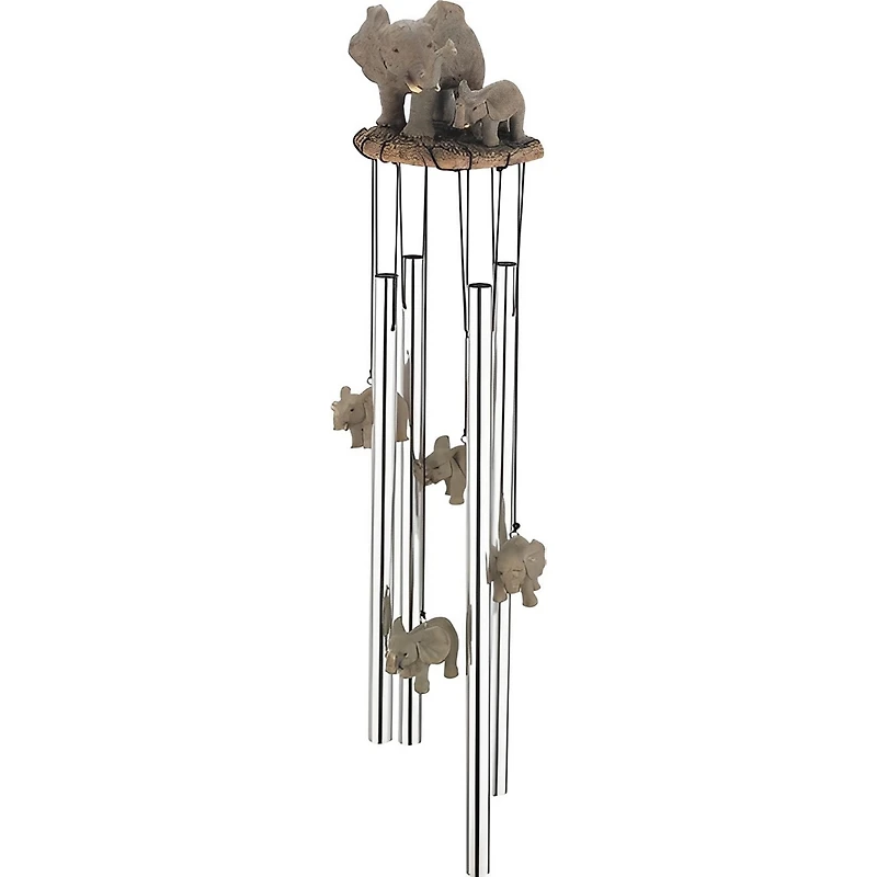 Fc Design 23" Long Elephant Family Round Top Wind Chime Home Decor Perfect Gift for House Warming, Holidays and Birthdays