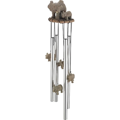 Fc Design 23" Long Elephant Family Round Top Wind Chime Home Decor Perfect Gift for House Warming, Holidays and Birthdays