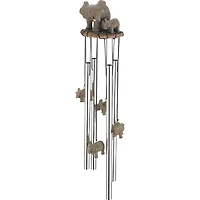 Fc Design 23" Long Elephant Family Round Top Wind Chime Home Decor Perfect Gift for House Warming, Holidays and Birthdays