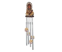 23" Long Indian Chief Round Top Wind Chime Native American