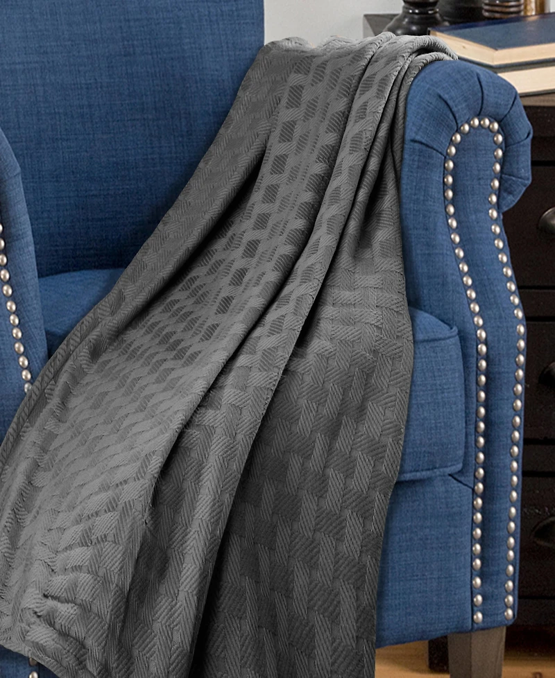 Superior Basket Weave All Season Cotton Blanket