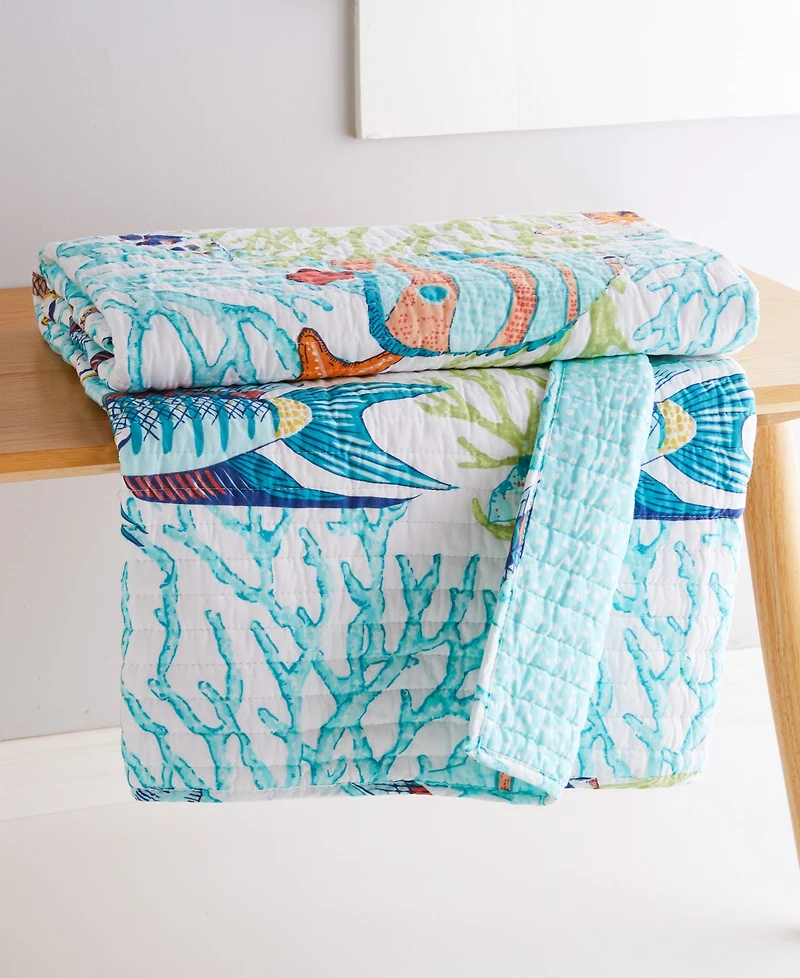 Levtex Beach Walk Coral Reef Reversible Quilted Throw, 50" x 60"