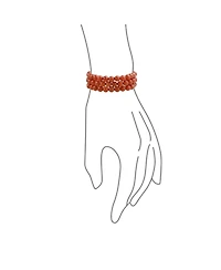 Bling Jewelry Stackable Set Of 3 Natural Stone Round Bead 8MM Multi Strand Stretch Bracelet