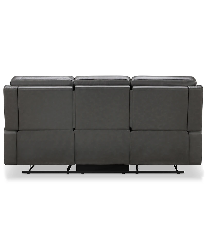 Abbyson Living Waylen 81.5" Top-Grain Leather Manual Reclining Sofa