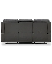 Abbyson Living Waylen 81.5" Top-Grain Leather Manual Reclining Sofa