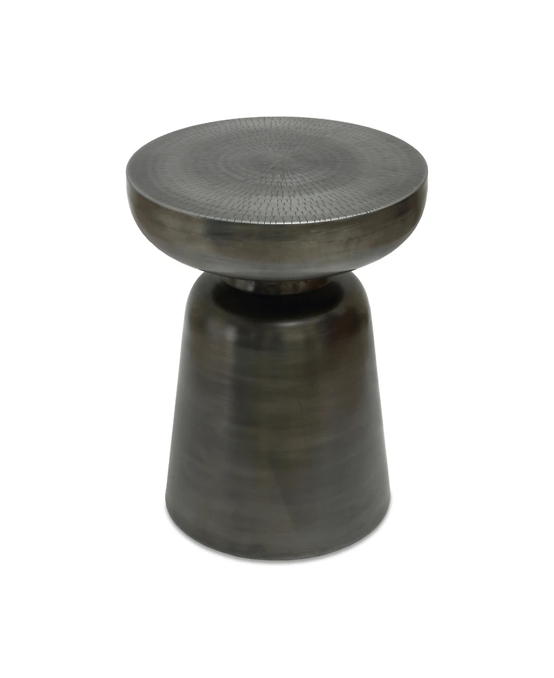 Arthur 19" Iron Round Antique-Like Zinc Accent Table