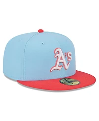 Men's New Era Light Blue, Red Oakland Athletics Spring Color Two-Tone 59FIFTY Fitted Hat