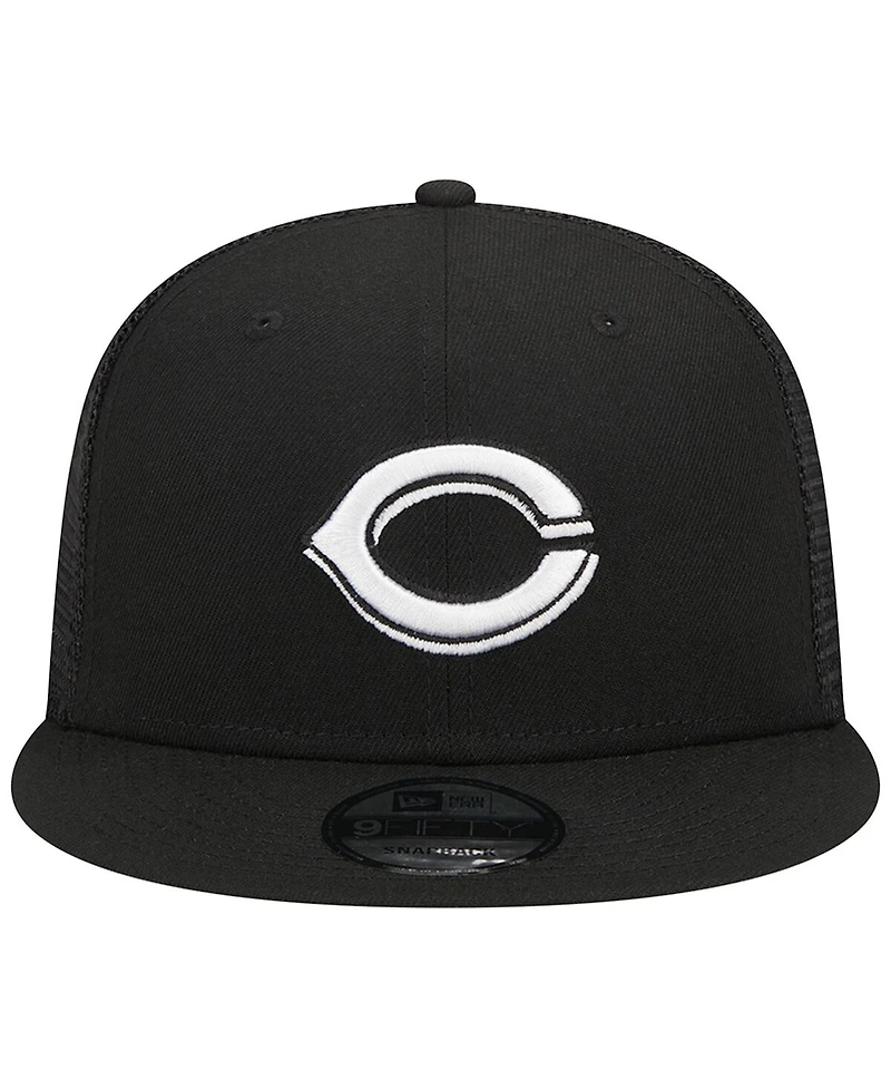 Men's New Era Black Cincinnati Reds Trucker 9FIFTY Snapback Hat