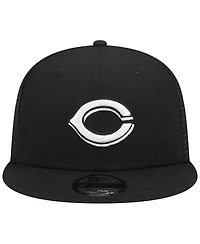 Men's New Era Black Cincinnati Reds Trucker 9FIFTY Snapback Hat