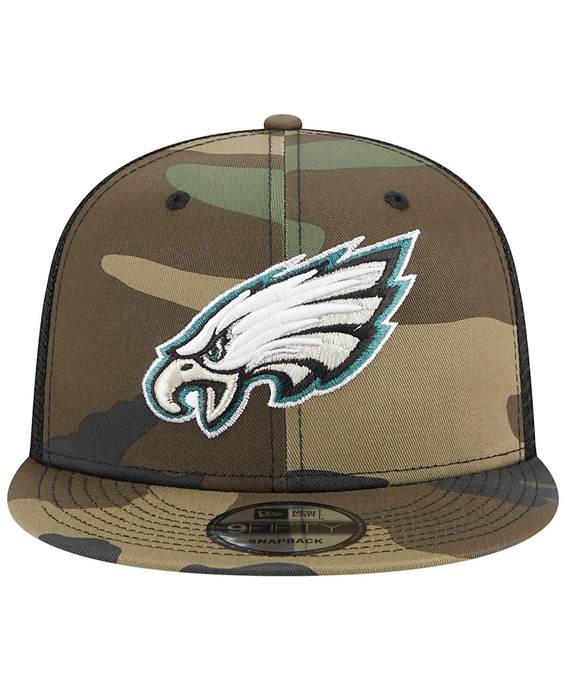 Men's New Era Camo Philadelphia Eagles Main Trucker 9FIFTY Snapback Hat