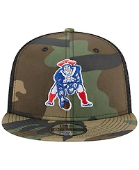 Men's New Era Camo New England Patriots Throwback Main Trucker 9FIFTY Snapback Hat
