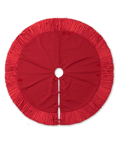 Glitzhome 72"D Oversized Deluxe Velvet Ruffled Christmas Tree Skirt