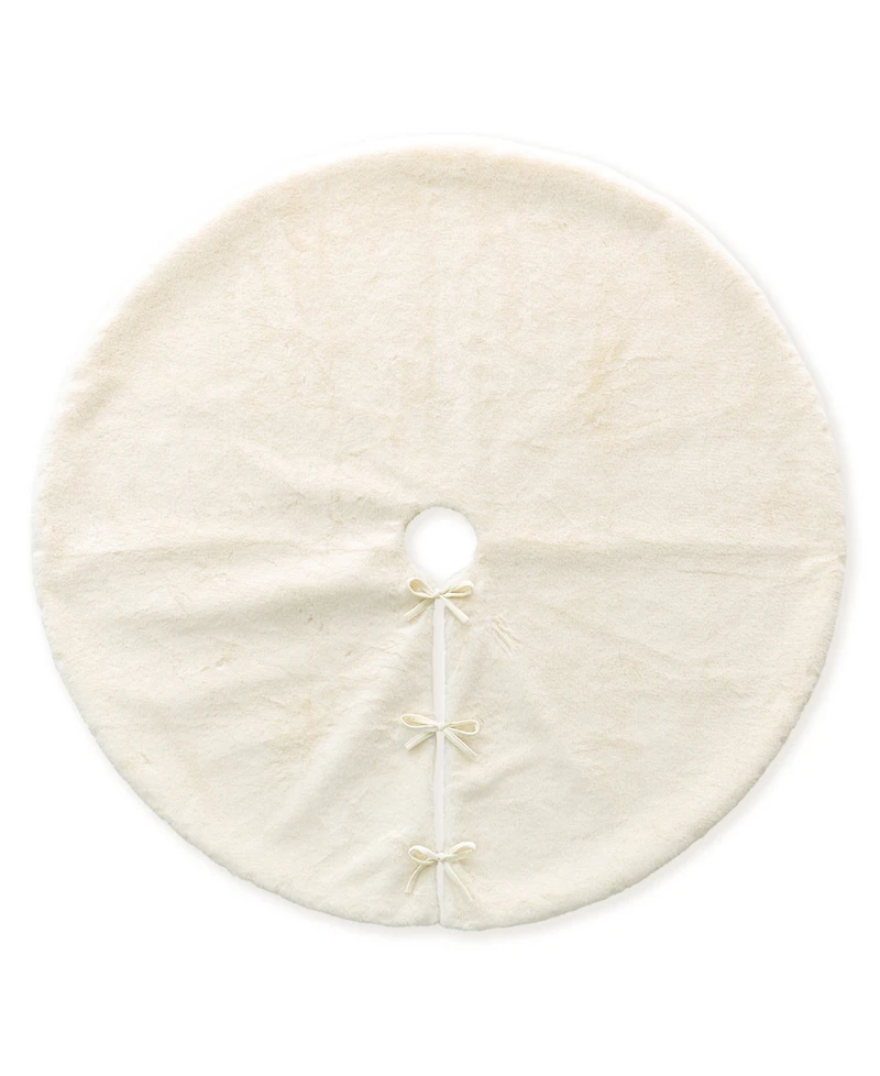 Glitzhome 48" D Faux Fur Christmas Tree Skirt