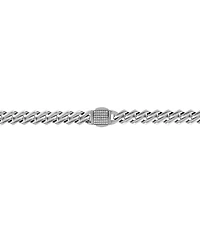 Blackjack Men's Cubic Zirconia-Accented Curb Link 24" Chain Necklace in Stainless Steel