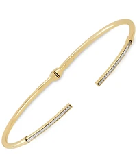 Italian Gold Glitter Polished Bypass Bangle Bracelet in 10k Gold