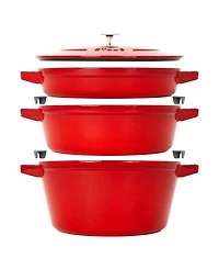Staub Cast Iron 4-Piece Stackable Set