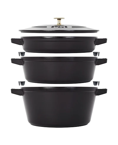 Staub Cast Iron 4-Piece Stackable Set