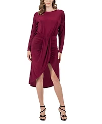 24seven Comfort Apparel Women's Long Sleeve Knee Length Dress